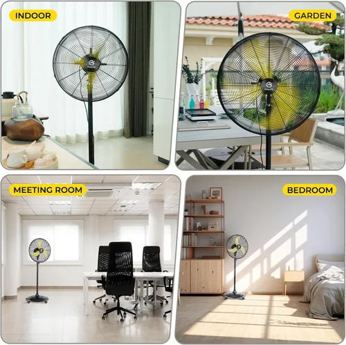 Miniatura 8 de FUGOO Ventilador de Pedestal Oscilante para Exteriores de 24 pulgadas con Control Remoto, Motor BLDC Completamente Sellado, Ventilador de Exterior