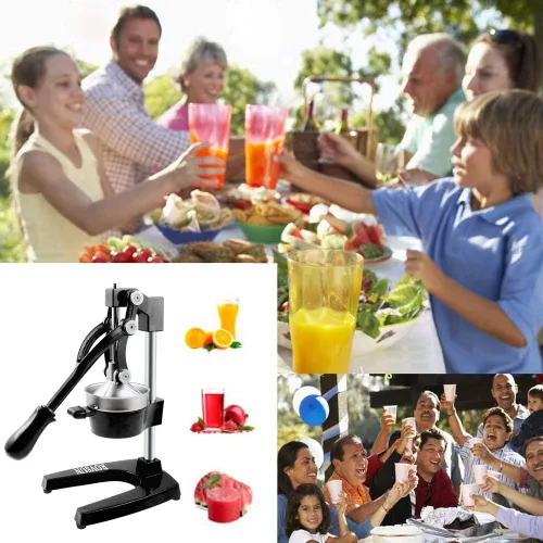 Miniatura 6 de Rovsun - Exprimidor de cítricos manual para uso comercial, para exprimir jugo de frutas, cítricos, naranja, limón y granada, Negro