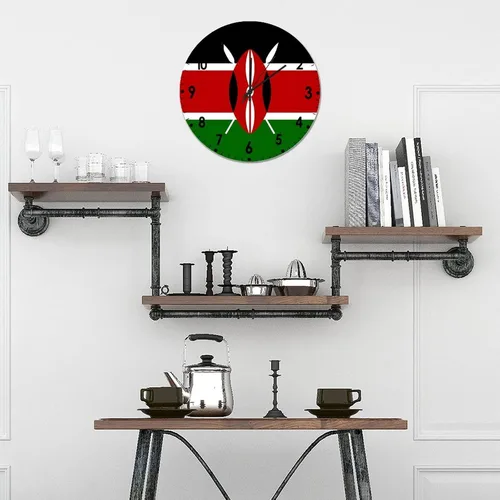 Miniatura 287 de Cheyan Reloj de pared con bandera de Canadá de 12 pulgadas, silencioso, sin tictac, de PVC, funciona con pilas, reloj redondo decorativo, regalo