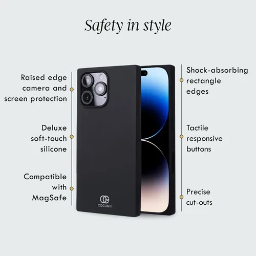 Miniatura 3 de COCOMII Funda rectangular para iPhone 14 Pro, compatible con MagSafe, silicona negra mate