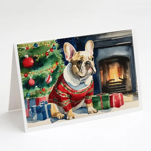 Miniatura 45 de Caroline's Treasures DAC2753GCA7P Paquete de 8 tarjetas de felicitación navideña acogedora de Husky siberiano Tarjetas en blanco con sobres