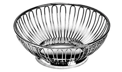 American METALCRAFT, Inc. BSS8 - Cesta redonda de acero inoxidable de 8 pies, 8 x 2-7/8 pulgadas, color plateado