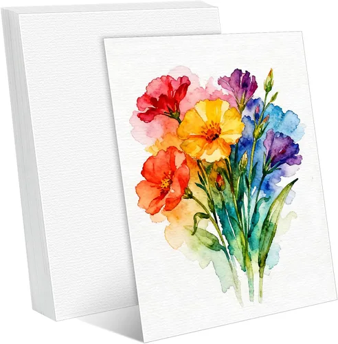 Miniatura 12 de Fyess 120 piezas de papel de acuarela 100% algodón prensado en frío blanco de 160 libras, papel para dibujo a granel para estudiantes y artistas
