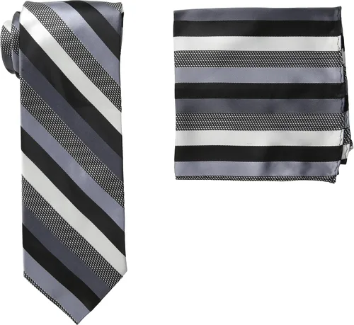 Miniatura 4 de Stacy Adams Conjunto de corbata a rayas de microfibra para hombre