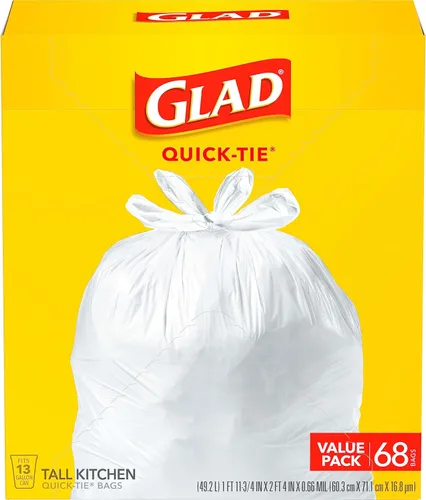 Miniatura 4 de Glad Bolsas de basura altas de cocina de 13 galones, bolsas de basura sin perfume, con amarre rápido, 68