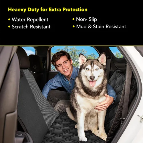 Miniatura 4 de Meadowlark Funda de asiento de coche prémium para perro con ventana de malla, antideslizante, repelente al agua para mascotas y camiones