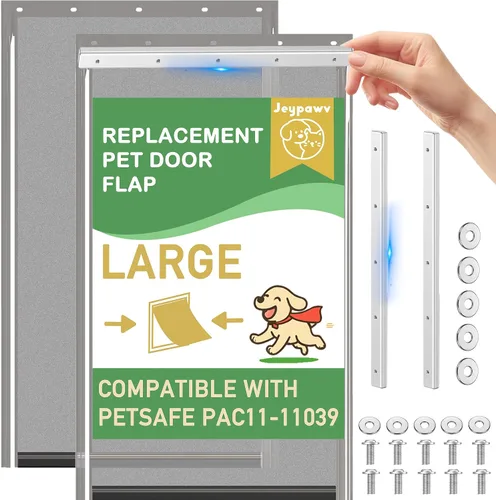 Miniatura 9 de Solapas grandes de repuesto para puerta con soporte de metal, tornillos y arandelas de acero inoxidable 304, compatibles con PetSafe Freedom