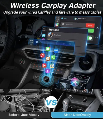 Miniatura 3 de Adaptador Inalámbrico CarPlay y Dongle Android Auto, Conexión Automática Rápida, Convertidor Inalámbrico CarPlay Compacto Plug & Play para iPhone