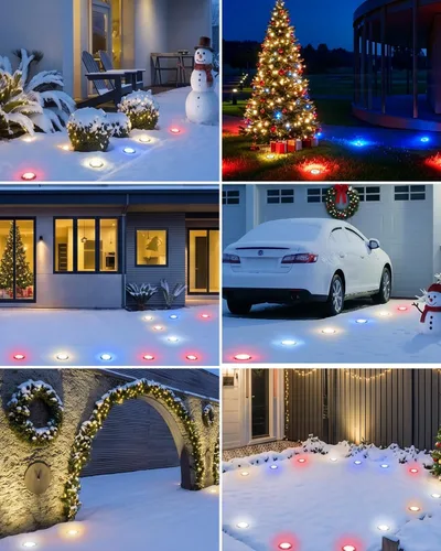 Miniatura 7 de btfarm 16 Pack Solar Lights Outdoor, 8 LED Solar Ground Lights IP65 Waterproof Flat Solar Disc Light, Pathway Lights for Garden Patio Yard Christmas