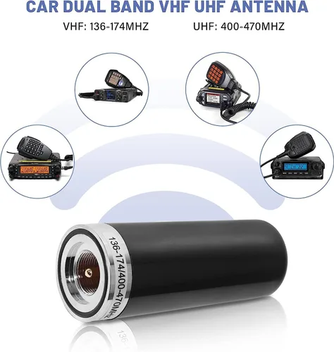 Miniatura 2 de Anina Antena GMRS de ganancia 3DB con montaje NMO, UHF de doble banda VHF 136-174MHz 400-470MHz, antena de 3.5 pulgadas, conexión NMO para Midland
