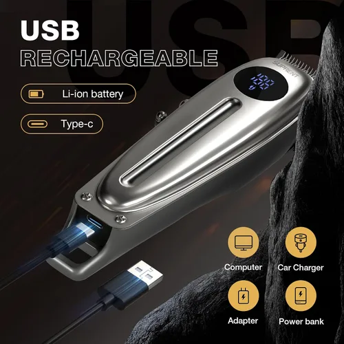 Miniatura 2 de SUPRENT Cortadora de pelo recargable profesional para hombres, kit de corte de pelo inalámbrico con pantalla LED