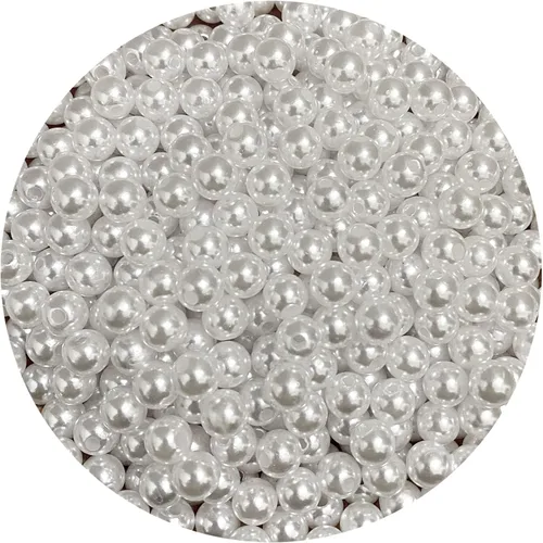 Miniatura 16 de 400 cuentas de perlas de satén de 0.315 pulgadas (0.315 in) redondas sueltas de plástico para hacer joyas, aretes, pulseras, collares, llaveros