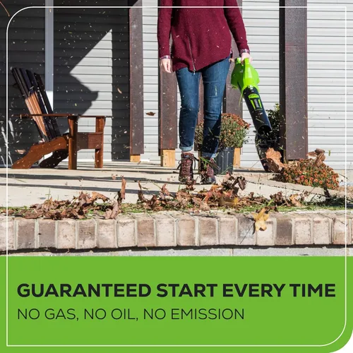 Miniatura 3 de Greenworks - Soplador de hojas axial inalámbrico de 40 V (100 m/hr, 350 CFM), incluye batería de 2.0 Ah y cargador