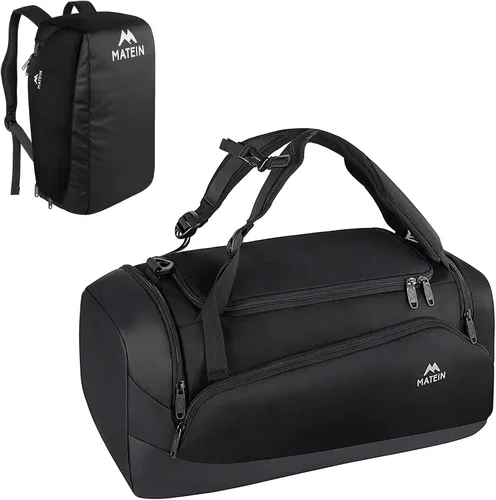MATEIN Bolsa de gimnasio para hombres mochila de gimnasio grande de 45 L bolsa de lona deportiva con compartimento para zapatos mochila de viaje