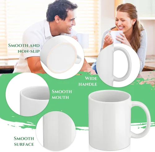 Miniatura 3 de Irenare Paquete de 30 tazas de sublimación a granel para regalos de graduación, tazas de café de sublimación de 11 onzas, taza blanca