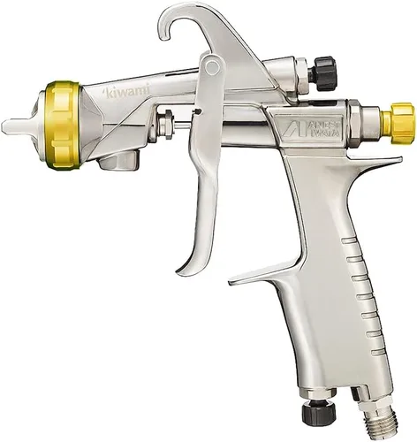 Anest Iwata KIWAMI Gun Series Pistola de pulverización por gravedad, diámetro de 0.05 pulgadas (0.051 in), color plateado
