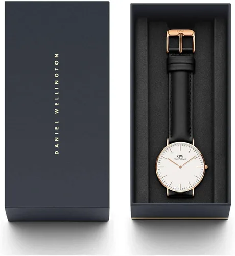 Miniatura 15 de Daniel Wellington Reloj clásico para hombre - Caja de 1.417 in - 1.575 in, movimiento de cuarzo japonés, correa de cuero, resistente al agua, reloj