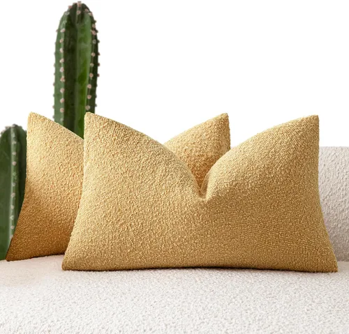 Miniatura 70 de Foindtower - Juego de 2 fundas decorativas de textura de bucle, fundas de almohada acentuadas, fundas de cojín sólidas, neutrales, para sofá, silla