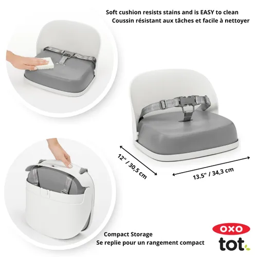Miniatura 5 de Asiento elevador con correas para niños de Oxo Tot , Gris