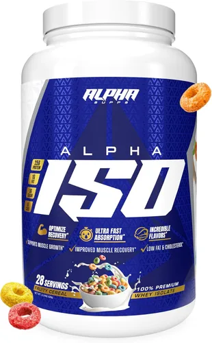 Miniatura 21 de Alpha Supps ISO - Polvo aislado de proteína de suero de leche 100% bajo en carbohidratos, 0.88 onzas por porción, ayuda a apoyar el crecimiento