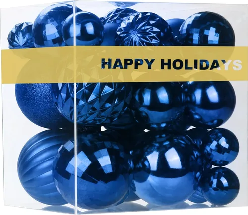 Miniatura 70 de Bolas de Navidad Grandes de 3.2" en Azul Bebé - Adornos para Árbol de Navidad, Bolas Colgantes Inastillables para Cumpleaños, Halloween, Boda