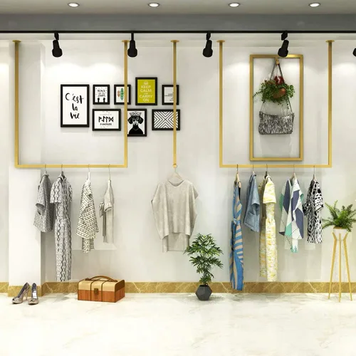 Miniatura 3 de Tienda de ropa simple montado en la pared, estantes de ropa colgantes de ventana, estante en forma de U, organización de vestidos de novia, toallero