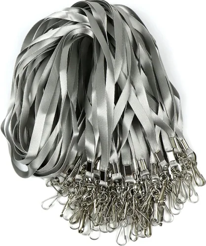 Miniatura 15 de Cordones verdes, 100 unidades, para insignias de identificación, cordón plano con clip de insignia con gancho en J (verde)