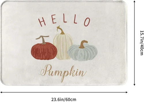 Miniatura 3 de Tapete de baño de Acción de Gracias, toalla de mano de calabaza, otoño, tapete de ducha de espuma viscoelástica, antideslizante, toalla