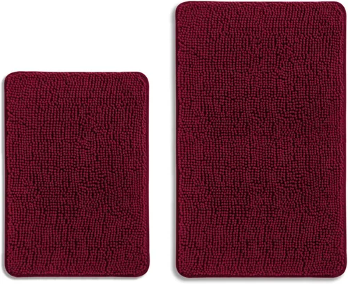 Miniatura 337 de Alfombra de baño pequeña de 12 x 18 pulgadas, lavable y absorbente, antideslizante, alfombra de baño de felpilla gruesa y suave para baño, ducha