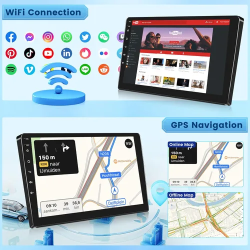 Miniatura 6 de [2+64G] NHOPEEW - Radio de coche para Ford F150 F 150 F-150 2009-2012, pantalla táctil de 9 pulgadas, Android Car Stereo, Carplay inalámbrico