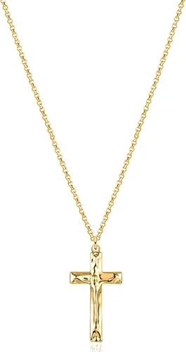 Miniatura 96 de Fettero - Collar con dije de cruz de fe, chapado en oro de 14 K, cadena fina, minimalista, simple, pequeña, para oración, regalo de joyería religiosa