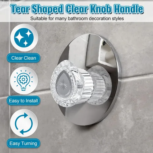 Miniatura 4 de Enhon Juego de 4 piezas de perilla de repuesto compatible con mango de ducha Moen 100710, repuesto para grifo de baño de una sola manija, accesorio