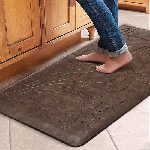 Miniatura 22 de KMAT Tapete de cocina acolchado antifatiga, impermeable, antideslizante, tapete ergonómico cómodo para el hogar, oficina, fregadero, lavandería
