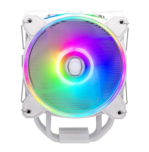Cooler Master Hyper 212 Halo CPU Air Cooler - Acabado de aluminio blanco puro, 4 tubos de calor de contacto directo continuo con aletas, ventilador
