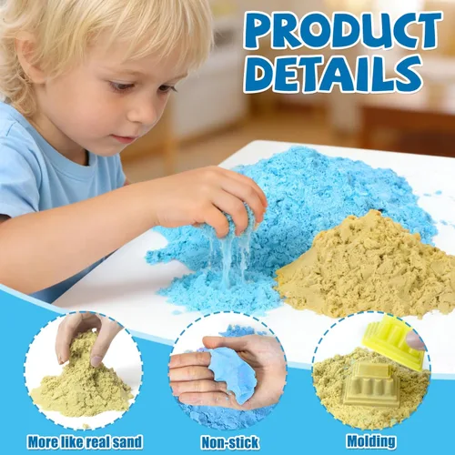 Miniatura 4 de YongnKids Juguetes de Caja de Arena Sensorial de Sirena para Niños Pequeños Niñas - Juguetes de Sirena para Niños Kit de Arena de Juego Juguete