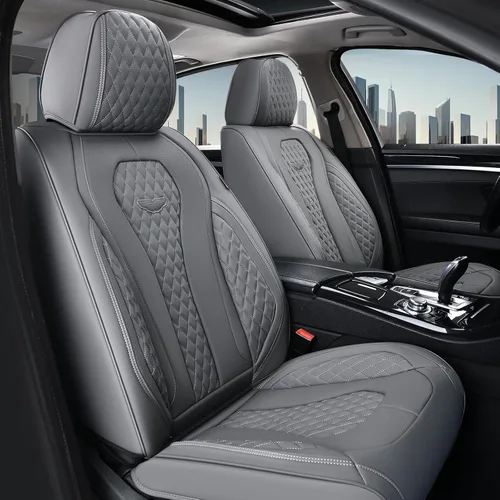 Miniatura 57 de Coverado Fundas de Asiento, Fundas de Asiento de Coche para Asientos Delanteros, Funda de Asiento de Coche Roja, Fundas de Asiento de Coche Rojo