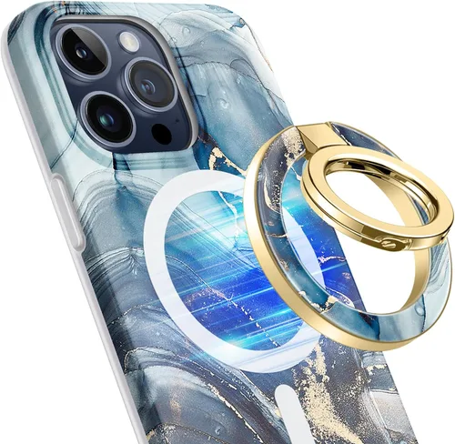 Miniatura 16 de GVIEWIN Soporte Magnético para Anillo de Teléfono, Compatible con MagSafe Agarre de Teléfono con Soporte Ajustable, Soporte Magnético de Anillo