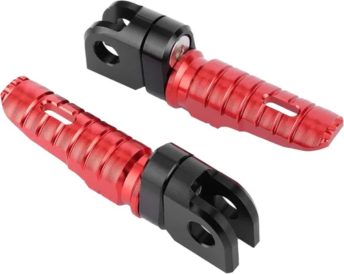 Acouto Par de estriberas delanteras Pedales de aleación de aluminio aptos para Ninja Z125 PRO Z250/SL Z400 Z900 (rojo) para clavijas delanteras