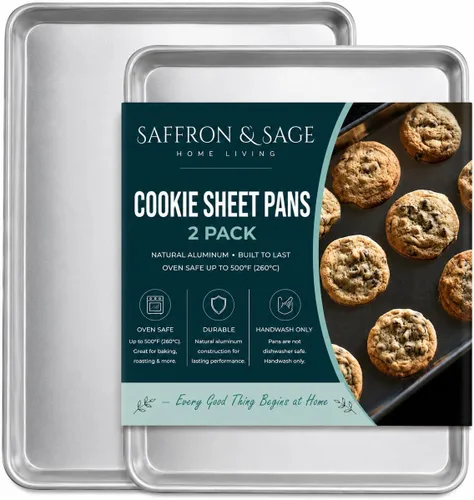 Miniatura 11 de Bandeja y estante para galletas de calidad comercial, bandeja de aluminio para hornear y estante de enfriamiento de acero inoxidable de 13 x 18