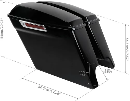Miniatura 2 de TCMT Alforjas alargadas de 5 pulgadas con llave de cierre para Harley 2014-2024 Touring Road King Electra Street Glide Alforjas Estilo F