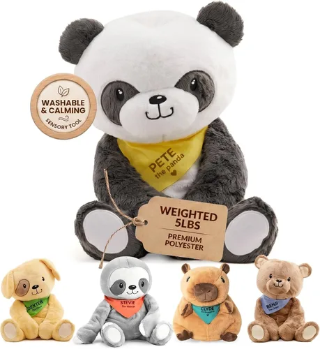 Miniatura 12 de Lilly's Love Animal de Peluche con Peso, 5 lb Peluche Sensorial para Niños y Adultos Lavable a Máquina con Interior Extraíble Animal