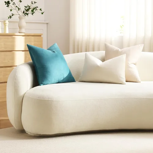Miniatura 4 de Dezene - 2 fundas decorativas de terciopelo para almohada Hielo de vainilla