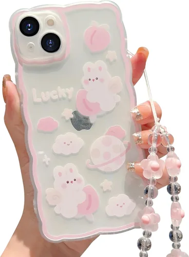 Miniatura 37 de Compatible con iPhone 11 Funda Lindo Dibujos Animados Pequeño Oso Conejo con Lindo Diseño de Cadena para Mujeres Niñas Estético Kawaii Funda Delgada