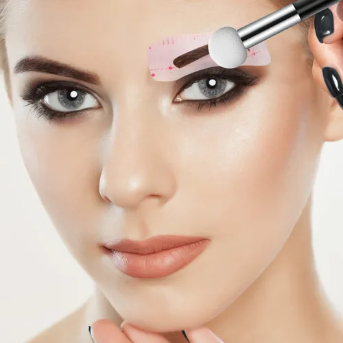 Miniatura 6 de 6 piezas de esponja de base para polvo, esponja de maquillaje con mango, esponjas de maquillaje de hongos, esponja correctora, cepillo de Negro