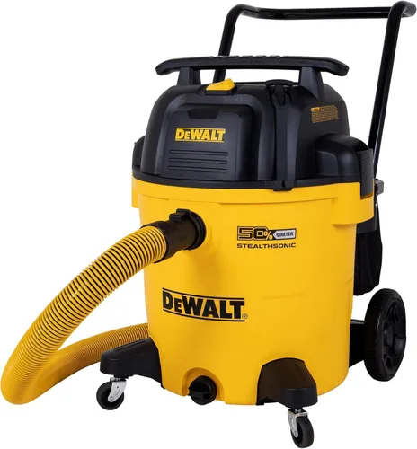 DEWALT STEALTHSONIC - Aspiradora de polietileno húmedo y seco de 16 galones, aspiradora de reducción de ruido DXV16P-QTA, aspiradora de taller