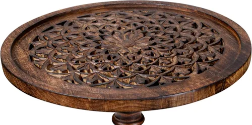 Miniatura 6 de Mesa de café de madera, mesa auxiliar con pilar individual, mesa pequeña, mesita de noche, mesa lateral, mesa de cabecera, mesa lateral de sala