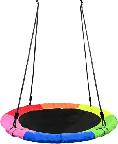 Miniatura 6 de Columpio de árbol, platillo volador de 40 pulgadas para niños, 900D Oxford impermeable, capacidad de peso de 900 libras, con correas ajustables