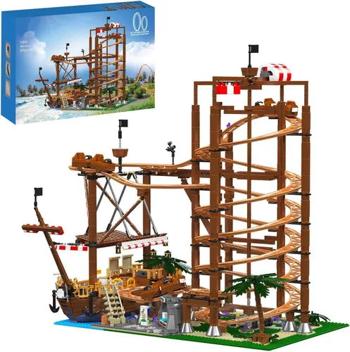 Miniatura 9 de Sosuy Juego de Construcción de Carrusel, Modelo de Tiovivo Motorizado Eléctrico, Juguete de Parque de Atracciones para Niños, Niñas y Adolescentes