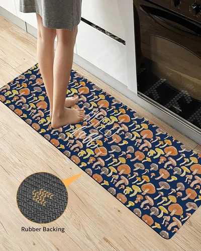 Miniatura 4 de Tapete de baño multicolor con hongos para bañera, tapete antideslizante de secado rápido y absorbente, de tierra de diatomeas, para fregadero