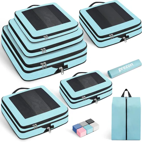 Juego de 8 juegos6 juegos4 cubos de compresión para viajes, artículos esenciales ligeros de viaje para vacaciones, accesorios de viaje para maleta,